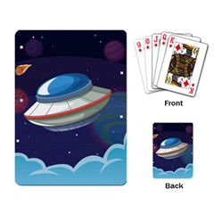 Ufo-alien-spaceship-galaxy Playing Cards Single Design (rectangle) by Salman4z