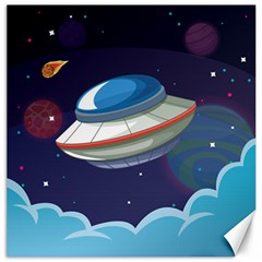 Ufo-alien-spaceship-galaxy Canvas 16  X 16  by Salman4z