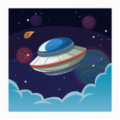 Ufo-alien-spaceship-galaxy Medium Glasses Cloth (2 Sides) by Salman4z