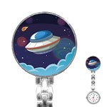 Ufo-alien-spaceship-galaxy Stainless Steel Nurses Watch Front