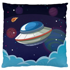 Ufo-alien-spaceship-galaxy Standard Premium Plush Fleece Cushion Case (two Sides) by Salman4z