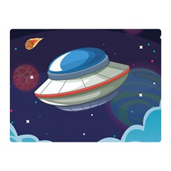 Ufo-alien-spaceship-galaxy Two Sides Premium Plush Fleece Blanket (mini) by Salman4z