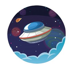 Ufo-alien-spaceship-galaxy Mini Round Pill Box by Salman4z