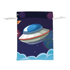 Ufo-alien-spaceship-galaxy Lightweight Drawstring Pouch (s) by Salman4z