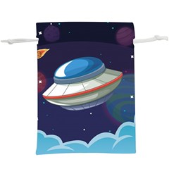 Ufo-alien-spaceship-galaxy Lightweight Drawstring Pouch (xl) by Salman4z