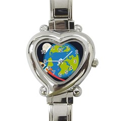 Spaceship-design Heart Italian Charm Watch by Salman4z