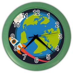 Spaceship-design Color Wall Clock by Salman4z