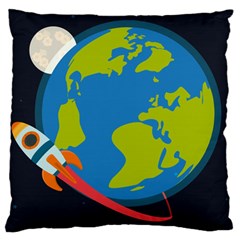 Spaceship-design Large Cushion Case (one Side) by Salman4z