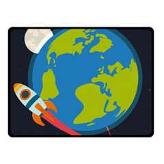 Spaceship-design Two Sides Fleece Blanket (small) by Salman4z