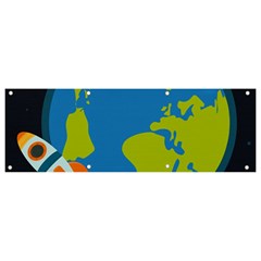 Spaceship-design Banner And Sign 9  X 3 