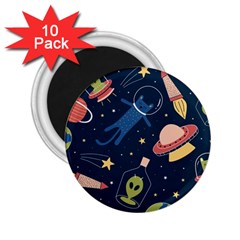 Seamless-pattern-with-funny-aliens-cat-galaxy 2 25  Magnets (10 Pack)  by Salman4z