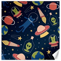 Seamless-pattern-with-funny-aliens-cat-galaxy Canvas 12  X 12  by Salman4z