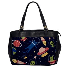 Seamless-pattern-with-funny-aliens-cat-galaxy Oversize Office Handbag by Salman4z