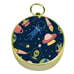 Seamless-pattern-with-funny-aliens-cat-galaxy Gold Compasses by Salman4z