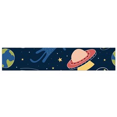 Seamless-pattern-with-funny-aliens-cat-galaxy Small Premium Plush Fleece Scarf by Salman4z