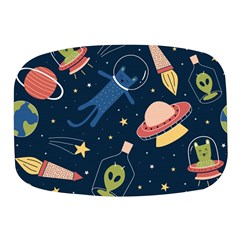 Seamless-pattern-with-funny-aliens-cat-galaxy Mini Square Pill Box by Salman4z