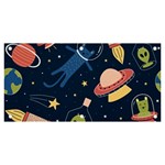 Seamless-pattern-with-funny-aliens-cat-galaxy Banner and Sign 6  x 3  Front