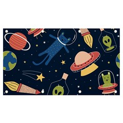 Seamless-pattern-with-funny-aliens-cat-galaxy Banner And Sign 7  X 4  by Salman4z