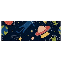 Seamless-pattern-with-funny-aliens-cat-galaxy Banner And Sign 12  X 4  by Salman4z