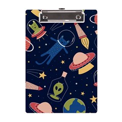 Seamless-pattern-with-funny-aliens-cat-galaxy A5 Acrylic Clipboard