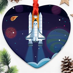 Spaceship-milkyway-galaxy Ornament (heart) by Salman4z