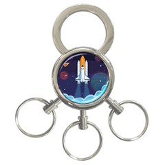 Spaceship-milkyway-galaxy 3-ring Key Chain by Salman4z