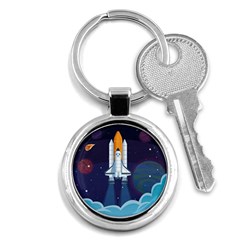 Spaceship-milkyway-galaxy Key Chain (round) by Salman4z