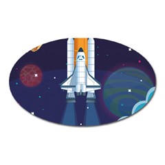 Spaceship-milkyway-galaxy Oval Magnet by Salman4z