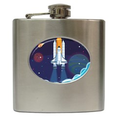 Spaceship-milkyway-galaxy Hip Flask (6 Oz) by Salman4z