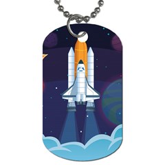 Spaceship-milkyway-galaxy Dog Tag (two Sides) by Salman4z