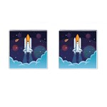 Spaceship-milkyway-galaxy Cufflinks (Square) Front(Pair)