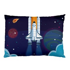 Spaceship-milkyway-galaxy Pillow Case by Salman4z