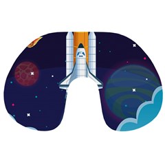 Spaceship-milkyway-galaxy Travel Neck Pillow by Salman4z