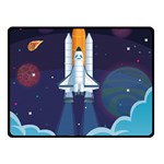 Spaceship-milkyway-galaxy Two Sides Fleece Blanket (Small) 45 x34  Blanket Front