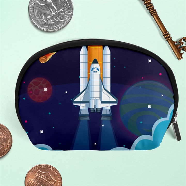 Spaceship-milkyway-galaxy Accessory Pouch (Large)