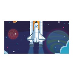 Spaceship-milkyway-galaxy Satin Wrap 35  X 70  by Salman4z