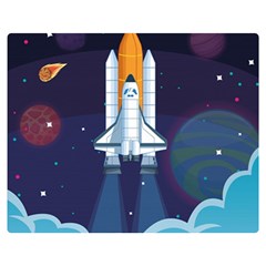 Spaceship-milkyway-galaxy Premium Plush Fleece Blanket (medium) by Salman4z