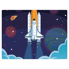 Spaceship-milkyway-galaxy Premium Plush Fleece Blanket (extra Small) by Salman4z