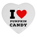 I love pumpkin candy Heart Ornament (Two Sides) Front