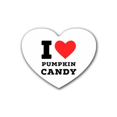 I Love Pumpkin Candy Rubber Coaster (heart) by ilovewhateva