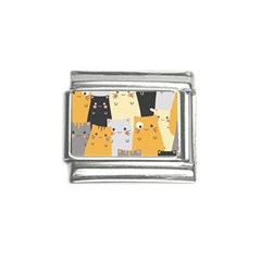 Seamless-pattern-cute-cat-cartoons Italian Charm (9mm) by Salman4z