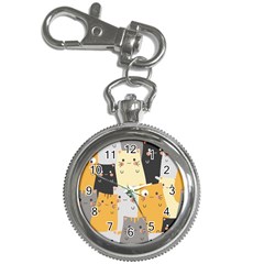 Seamless-pattern-cute-cat-cartoons Key Chain Watches by Salman4z