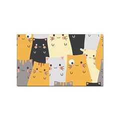 Seamless-pattern-cute-cat-cartoons Sticker (rectangular) by Salman4z