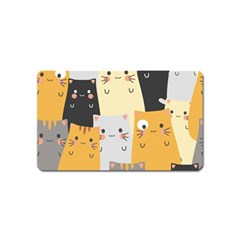 Seamless-pattern-cute-cat-cartoons Magnet (name Card) by Salman4z