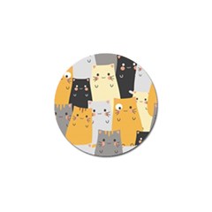 Seamless-pattern-cute-cat-cartoons Golf Ball Marker by Salman4z