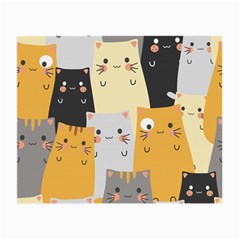 Seamless-pattern-cute-cat-cartoons Small Glasses Cloth (2 Sides) by Salman4z