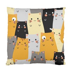 Seamless-pattern-cute-cat-cartoons Standard Cushion Case (one Side) by Salman4z