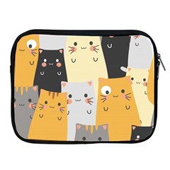 Seamless-pattern-cute-cat-cartoons Apple Ipad 2/3/4 Zipper Cases by Salman4z