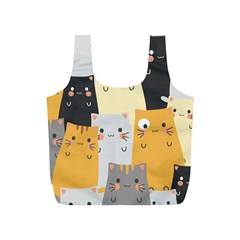 Seamless-pattern-cute-cat-cartoons Full Print Recycle Bag (s) by Salman4z