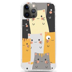 Seamless-pattern-cute-cat-cartoons Iphone 12 Pro Max Tpu Uv Print Case by Salman4z